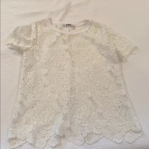 ThreeDots white lace cotton top